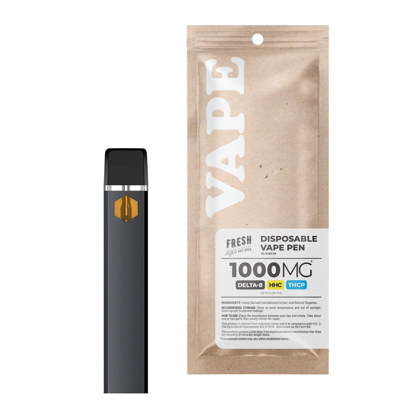 Fresh THCP, D8, HHC Vape Pen 1000mg