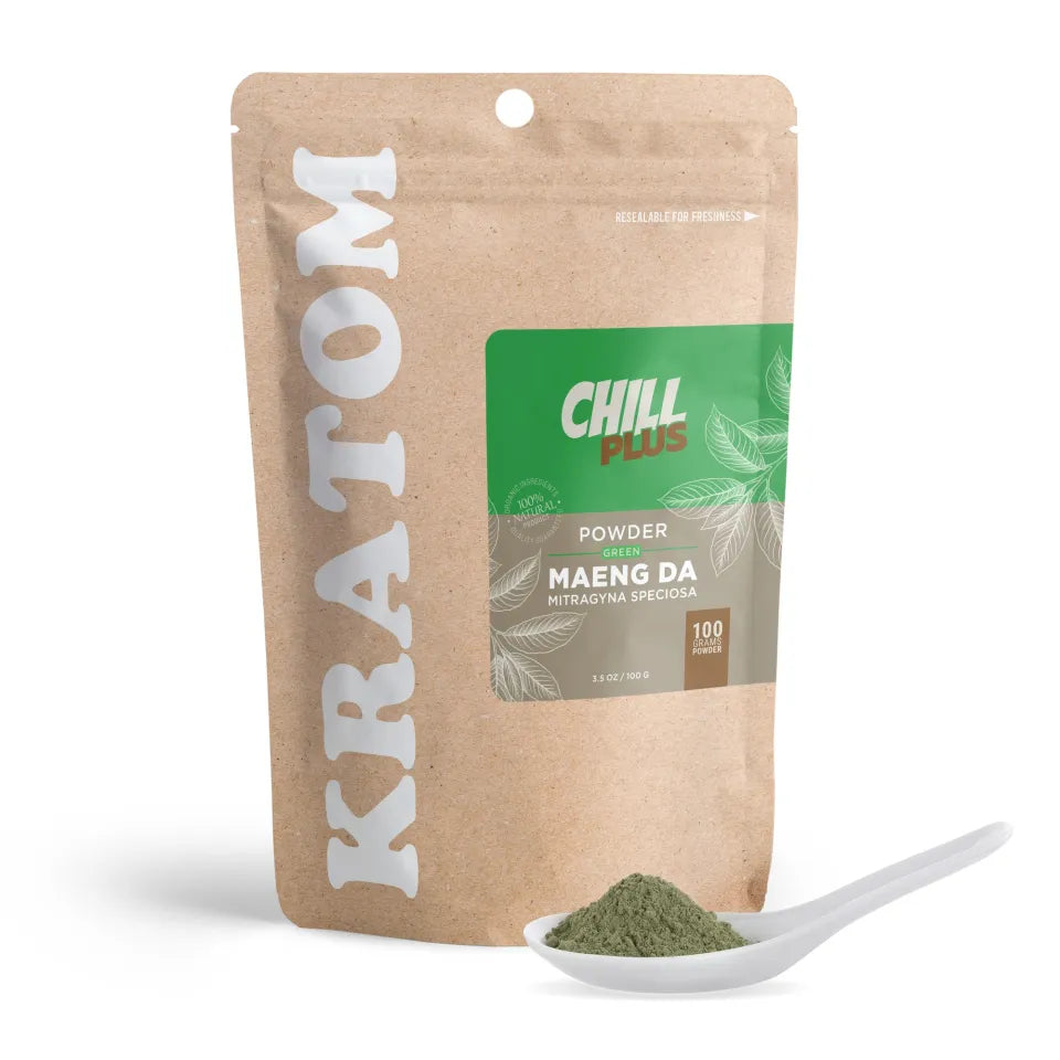 Chill Plus Green Maeng Da Kratom Powder 100g Wholesale - Premium Alkaloid Strain