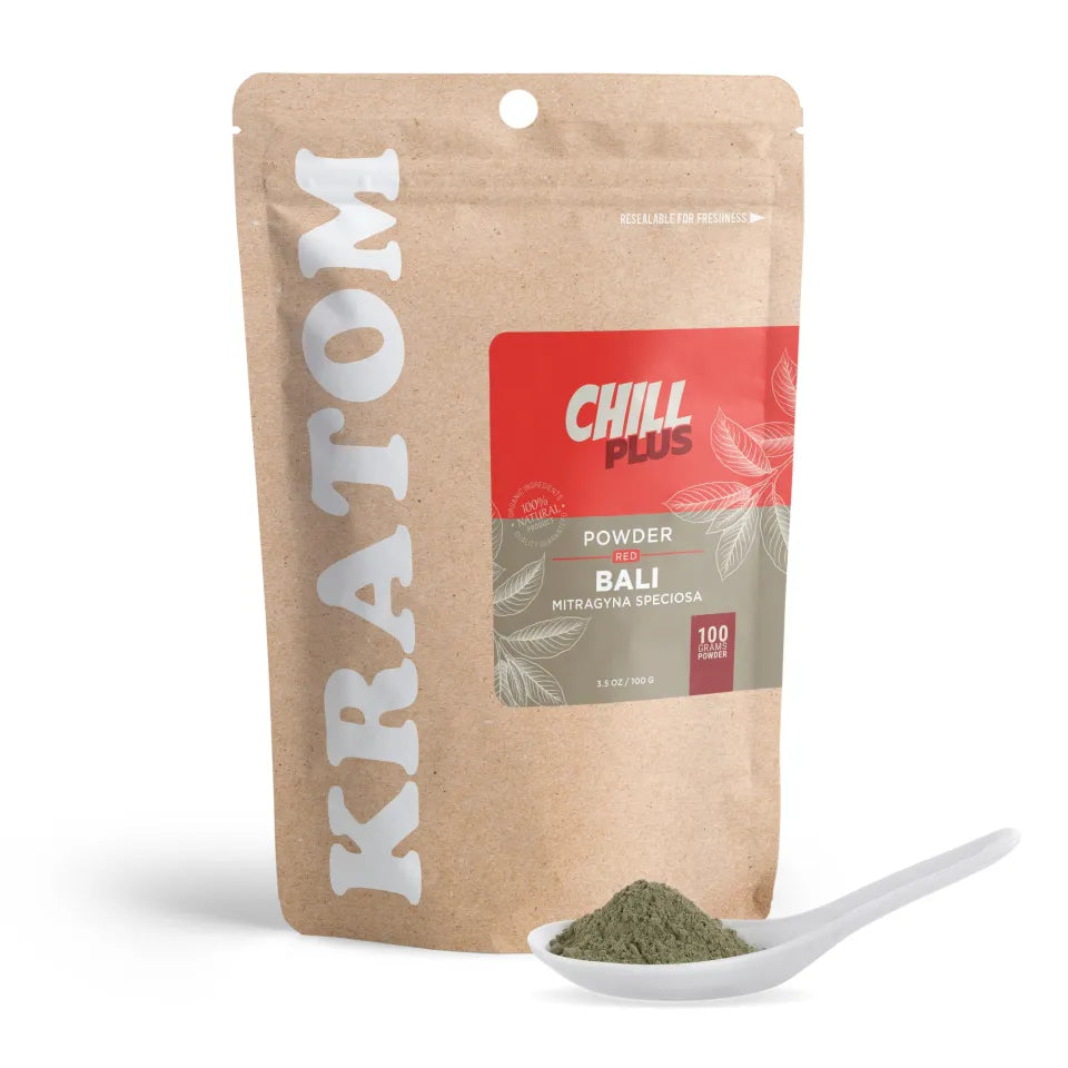 Chill Plus Red Bali Kratom Powder 100g Wholesale - Premium Alkaloid Strain