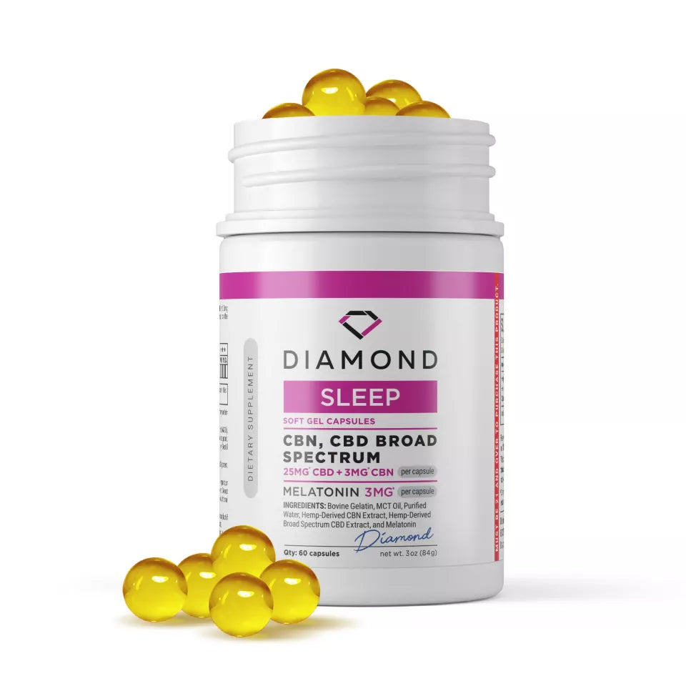 Diamond CBN CBD Melatonin Capsules 31mg 60ct - Wholesale Sleep Aid Pills