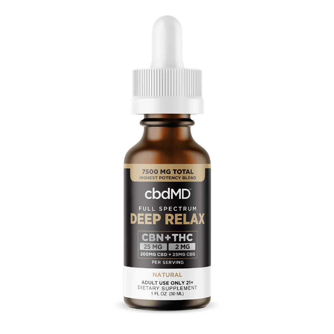 cbdMD Deep Relax Tincture CBD+THC+CBG+CBN 30ml Wholesale - Full Spectrum