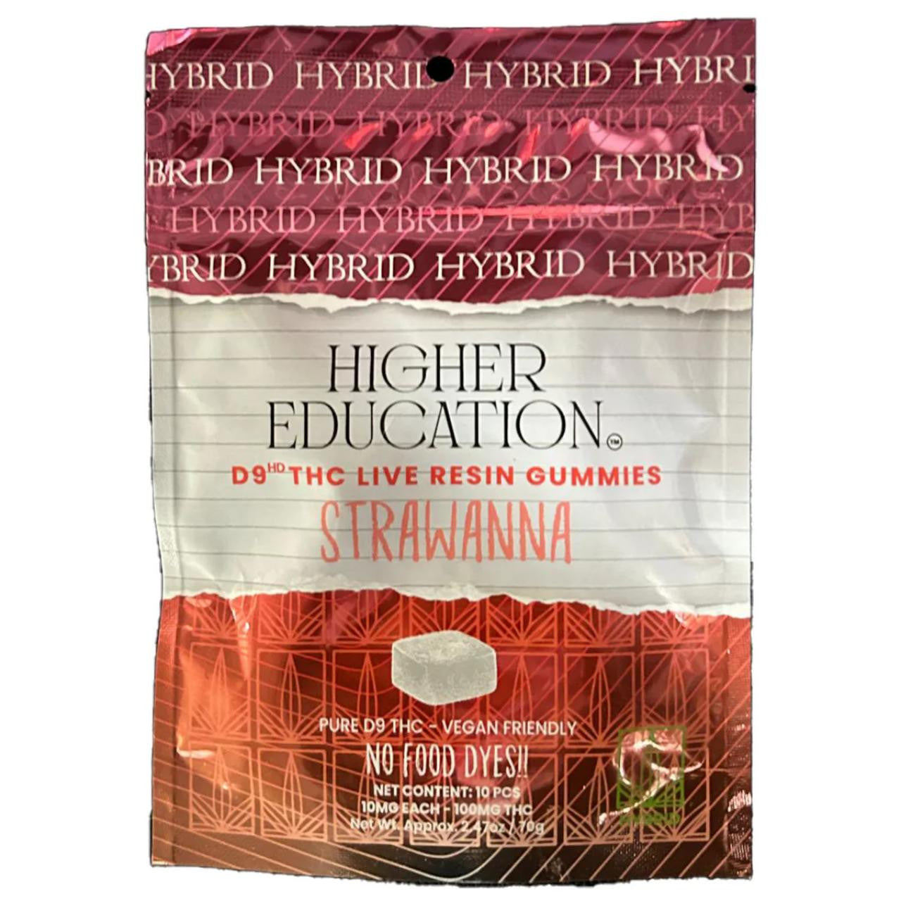 Higher Education D9 Live Resin Gummies 100MG - 10 Count Delta-9 THC