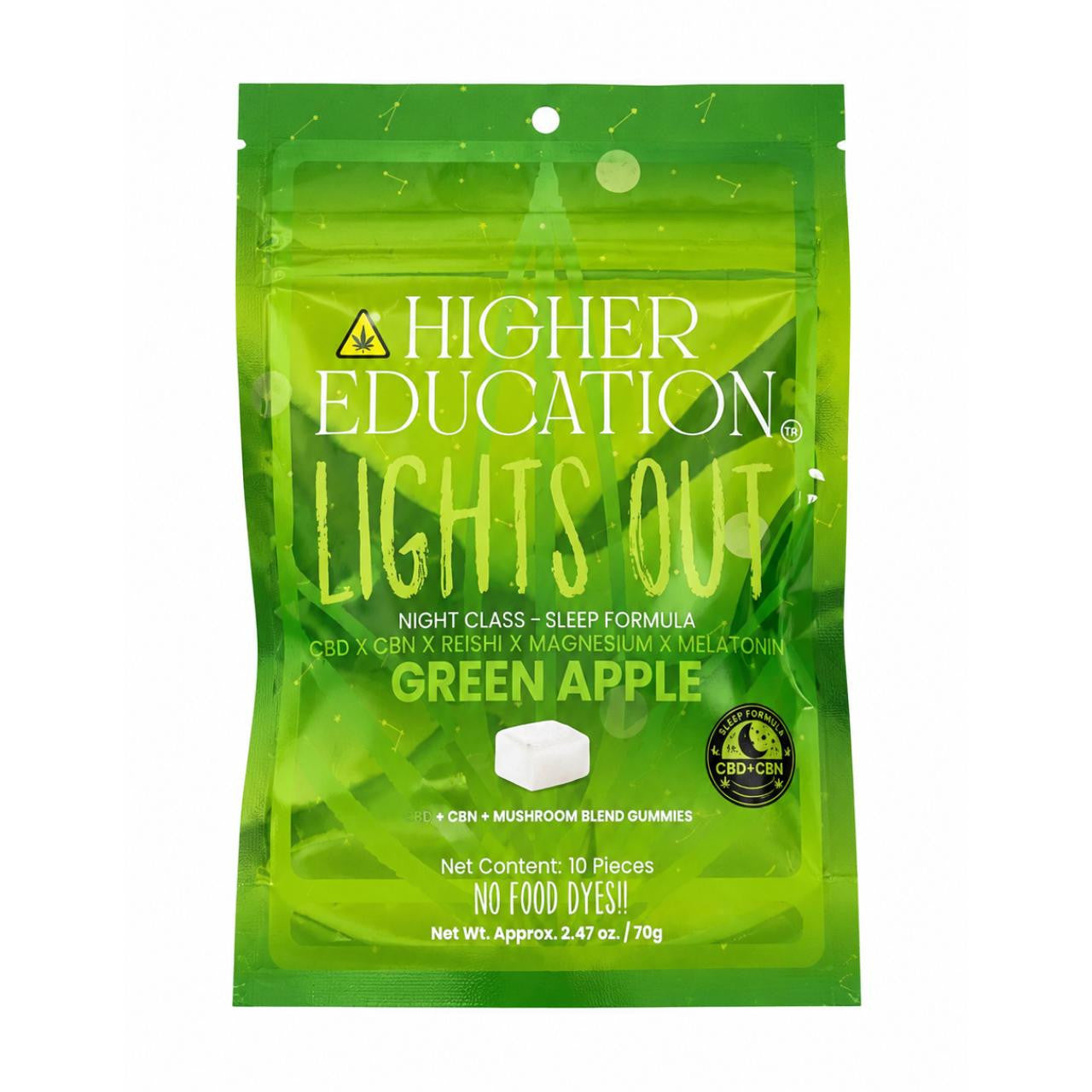 Higher Education Lights Out CBD/CBN/Melatonin/Mushroom Blend Gummies