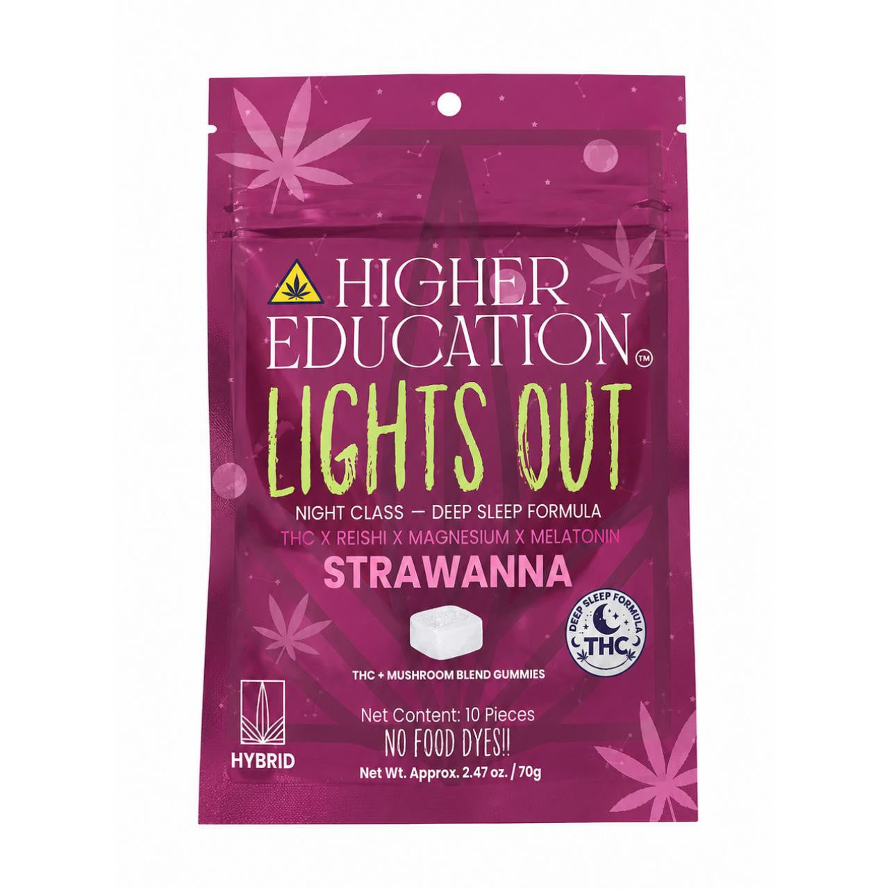Higher Education Lights Out THC/Melatonin/Mushroom Blend Gummies