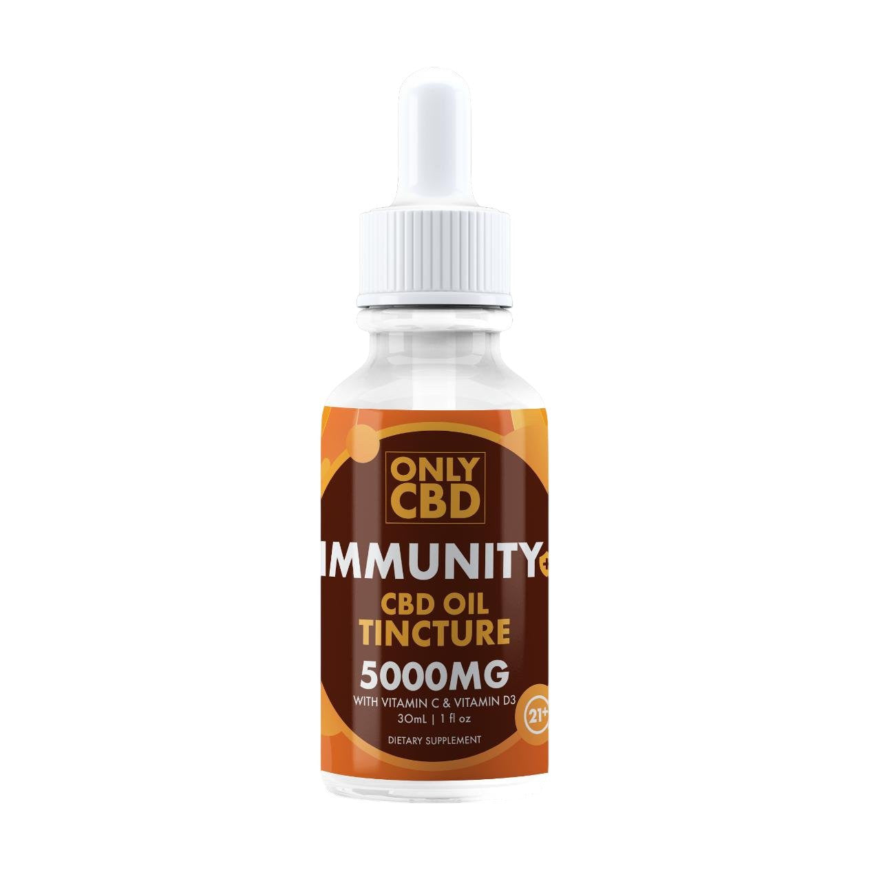 Only CBD Immunity Tincture with Vitamin C & D3 - 5000mg CBD - 30ml