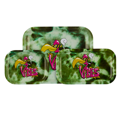VIBES Rolling Tray "Flamingo" - Metal Rolling Trays Wholesale | 3 Sizes