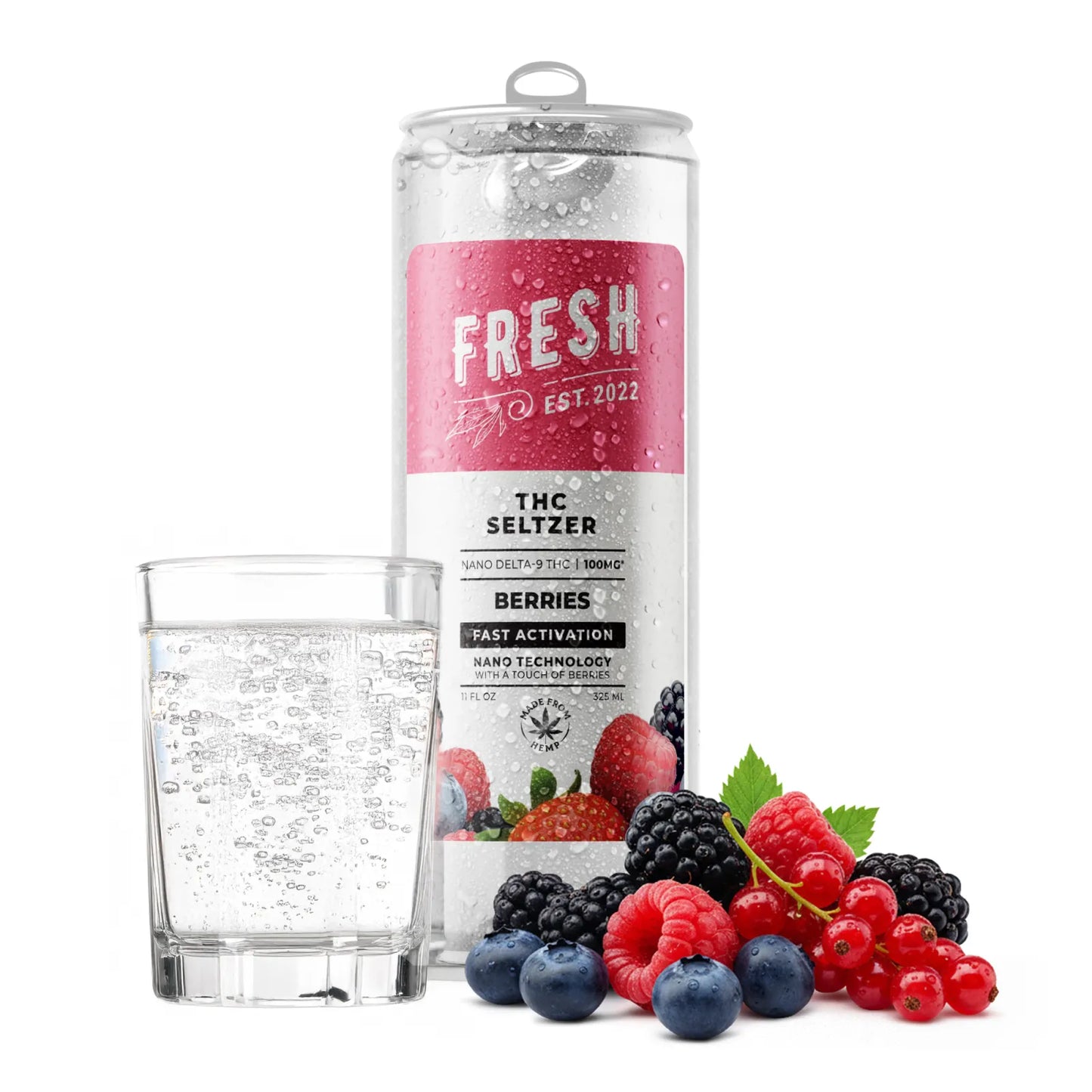 Fresh THC Seltzer - Delta 9 Nano 100mg 12 Pack | Hemp Derived