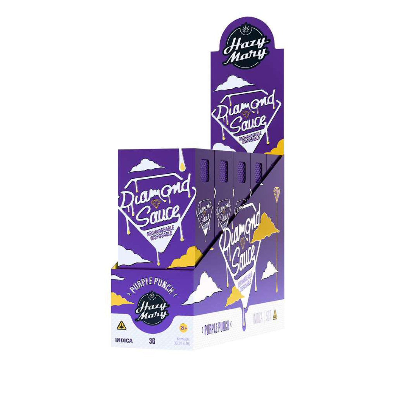 Hazy Mary Diamond Sauce Disposable 3G | Hemp-Derived THC Vape | 6 Strains