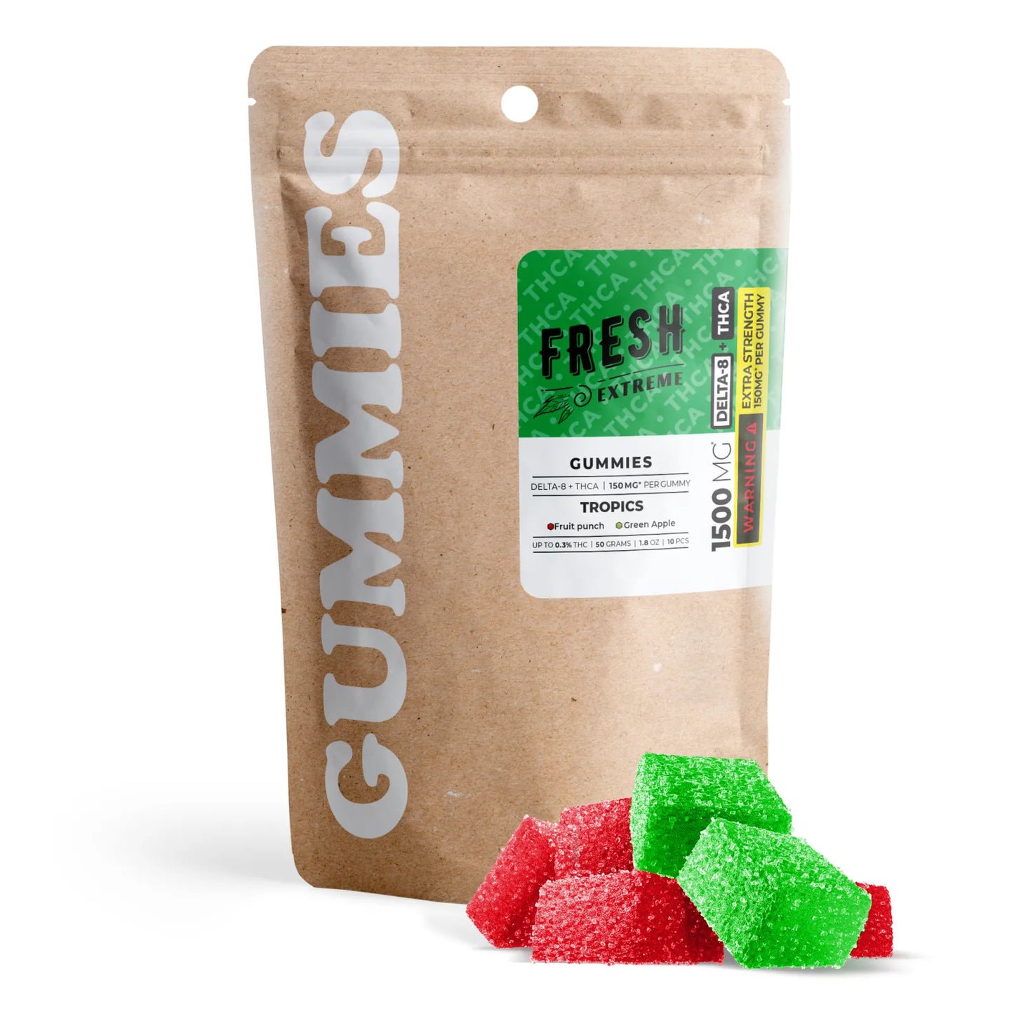 THCA, D8 Gummies - Fruits - Fresh 1500mg