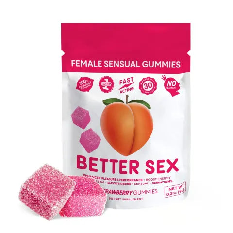 Better Sex 250mg Female Sensual Gummies - Strawberry Botanical Blend | Box of 12