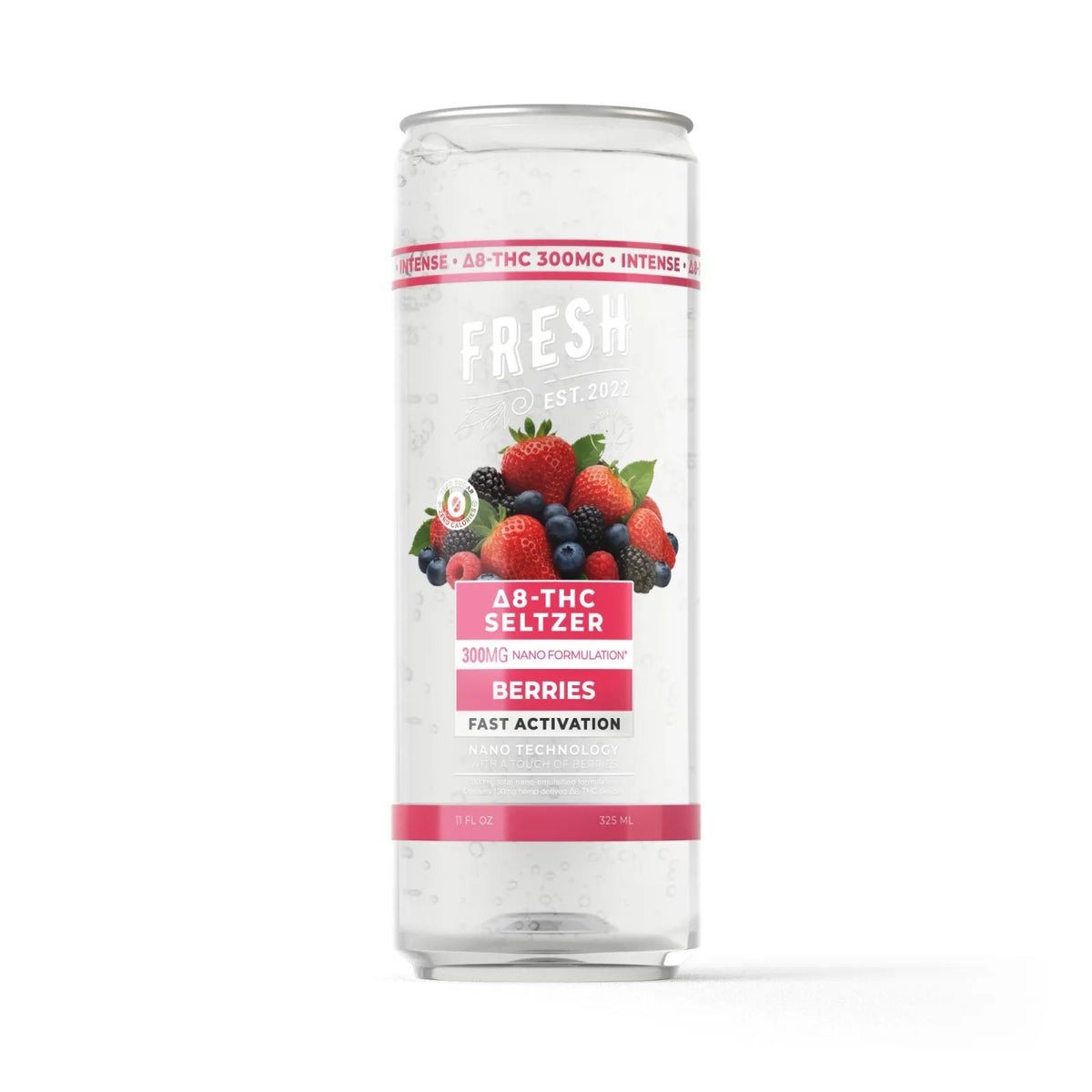 Fresh 300mg Berries THC Seltzer D8 Nano