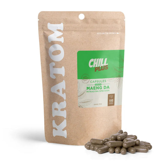 Chill Plus Green Maeng Da Kratom Capsules 500mg 100ct Wholesale - Premium Alkaloid Pills