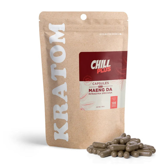 Chill Plus Red Maeng Da Kratom Capsules 500mg 100ct Wholesale - Premium Alkaloid Pills