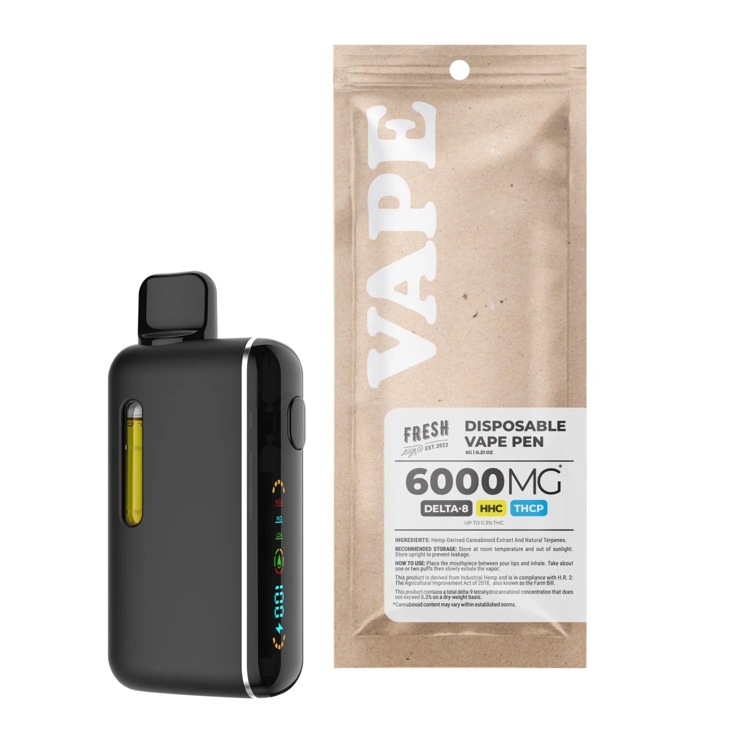 Fresh D8, HHC, THCP Vape Pen 6ml 6000mg