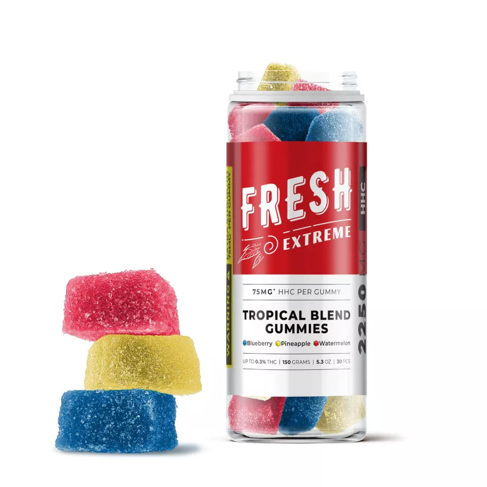 Fresh 2250mg HHC Cube Gummies - Tropical Blend | 30 Count 75mg Each