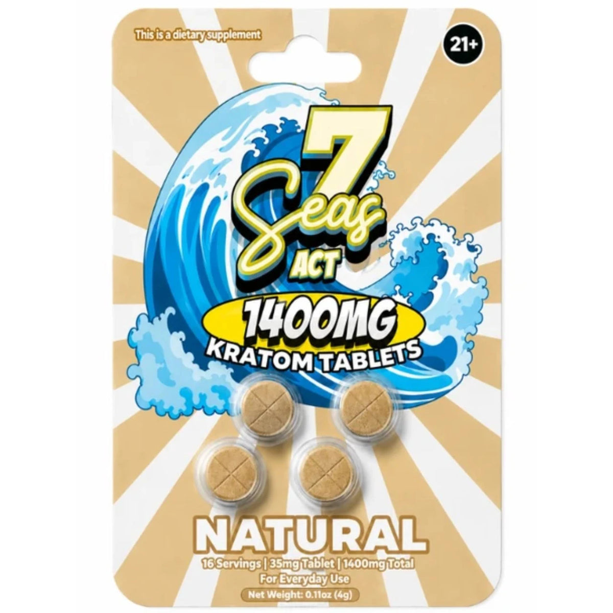 7 Seas Kratom MIT Tablets 1400MG - 4CT