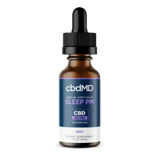 cbdMD Broad Spectrum CBD PM Sleep Oil Tincture 40mg Melatonin Wholesale - THC-Free