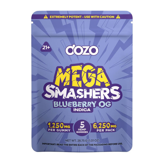 DOZO Mega Smashers 6250MG Gummies - Delta 8 HHC THCP D9 CBD | 5 Count Ultra High Potency