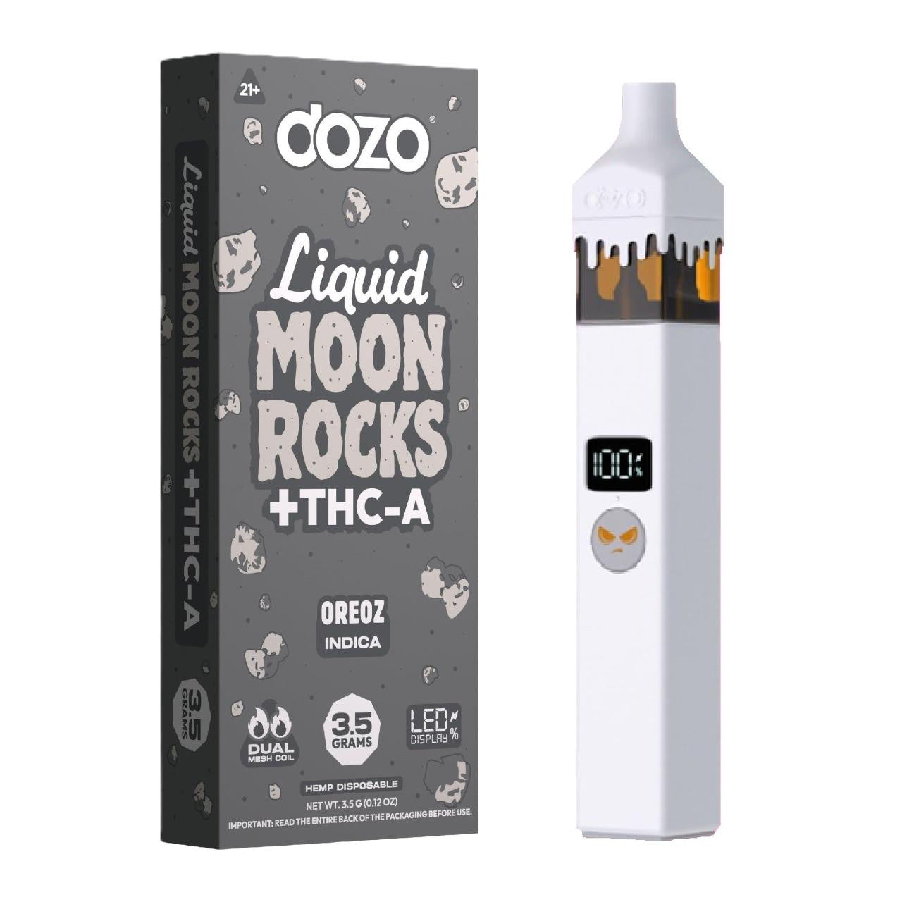 Dozo THC-A Liquid Moon Rock Disposable 3.5G | THCA Vape Pen | 6 Strains