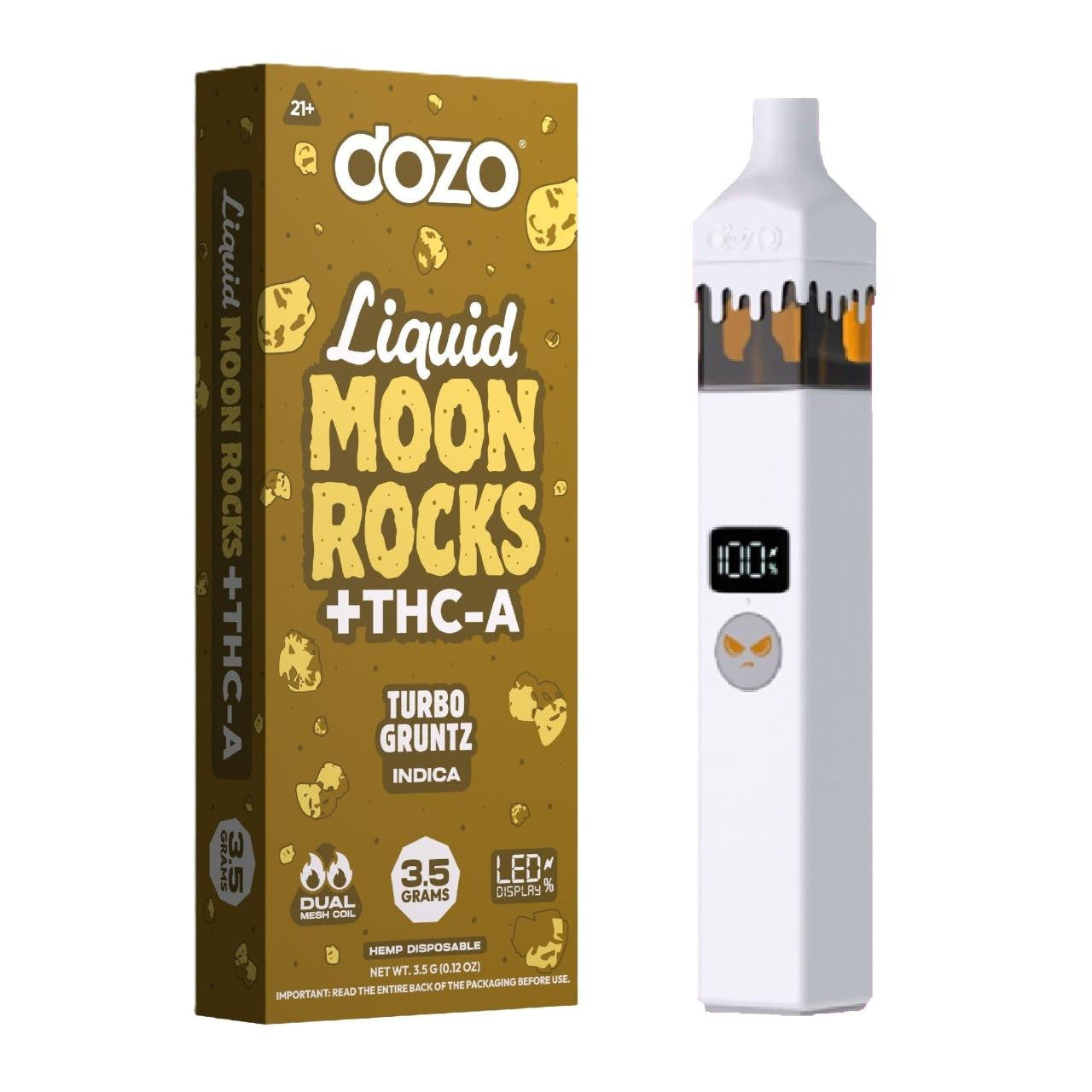 Dozo THC-A Liquid Moon Rock Disposable 3.5G | THCA Vape Pen | 6 Strains