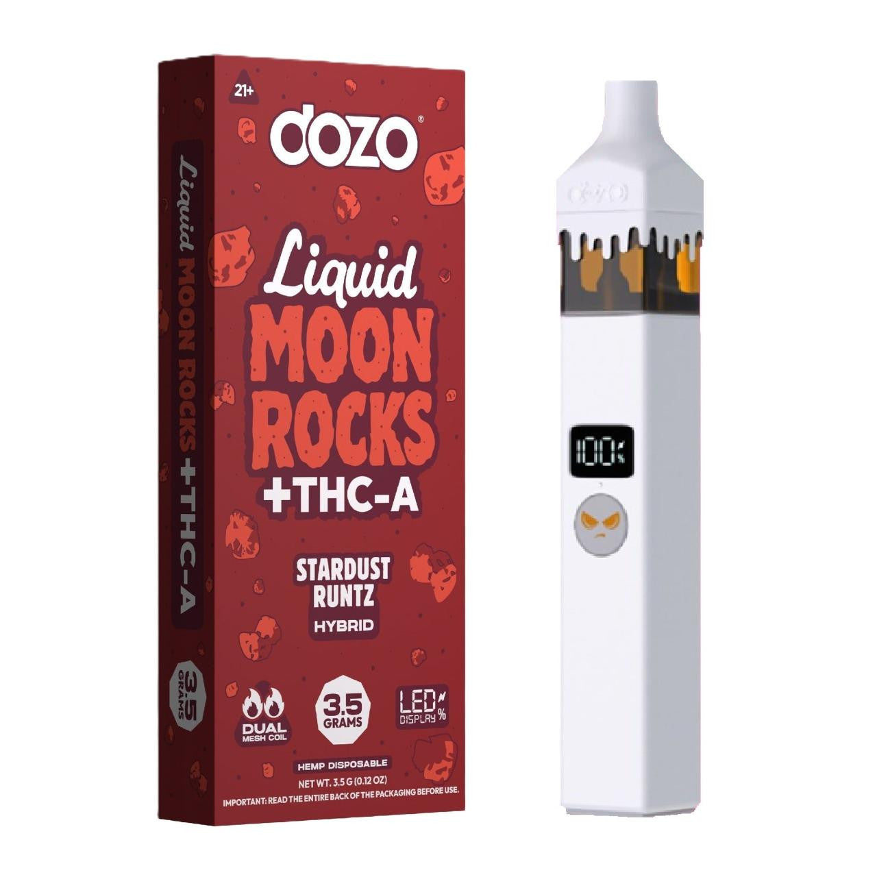 Dozo THC-A Liquid Moon Rock Disposable 3.5G | THCA Vape Pen | 6 Strains