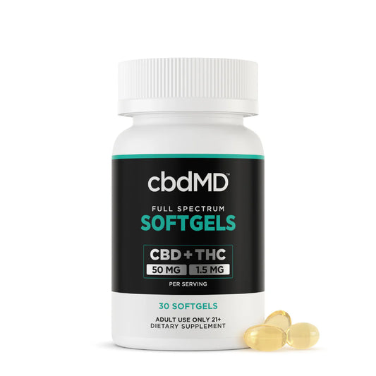 cbdMD Full Spectrum CBD Softgels 50mg 100mg 200mg CBD+THC - Wholesale Pills