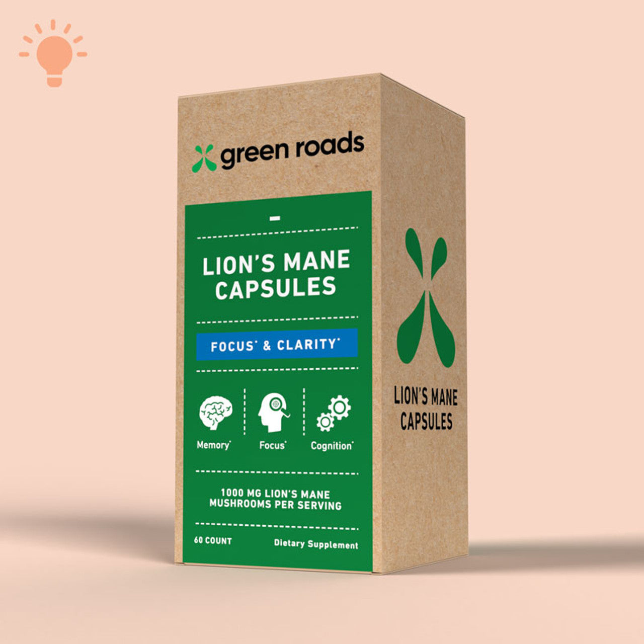 Green Roads Lion's Mane Focus Clarity Mushroom Capsules 60ct Pack of 4 - Wholesale