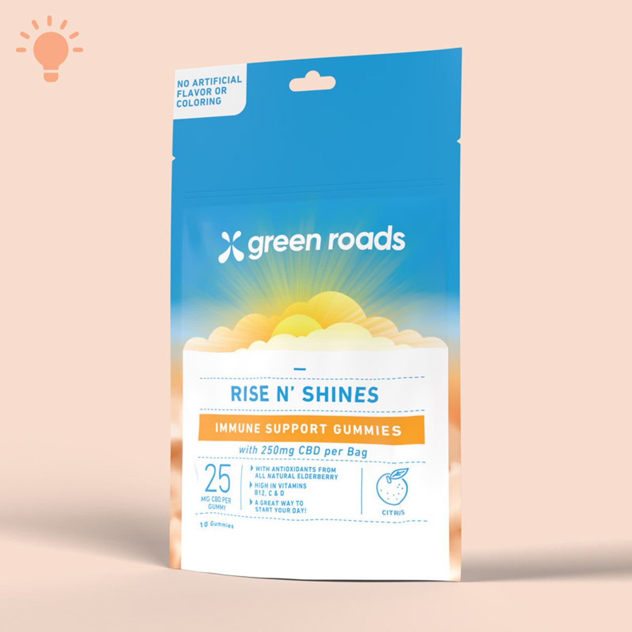 Green Roads Rise N' Shines CBD + Immune Support Gummies - (30ct) 750mg (4 Pack)