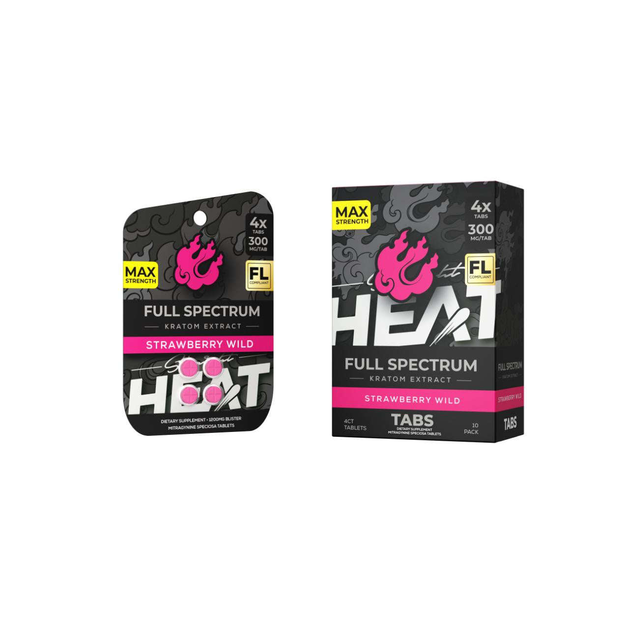 HEAT Full Spectrum Kratom Extracts 4CT - Premium Mitragyna Tablets