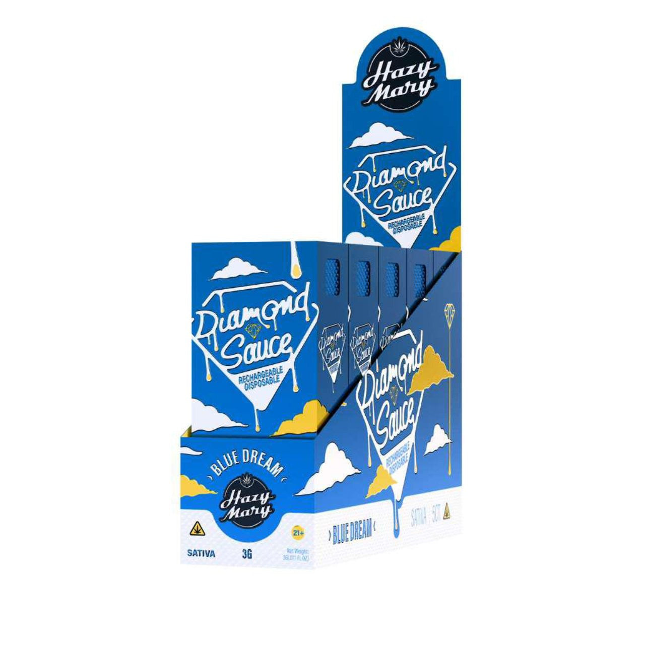 Hazy Mary Diamond Sauce Disposable 3G | Hemp-Derived THC Vape | 6 Strains