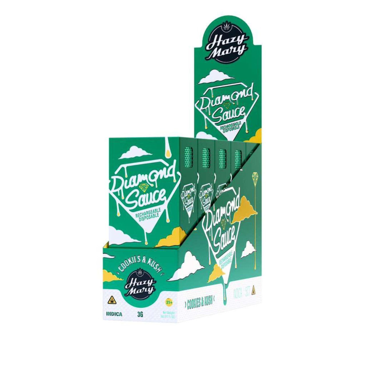 Hazy Mary Diamond Sauce Disposable 3G | Hemp-Derived THC Vape | 6 Strains