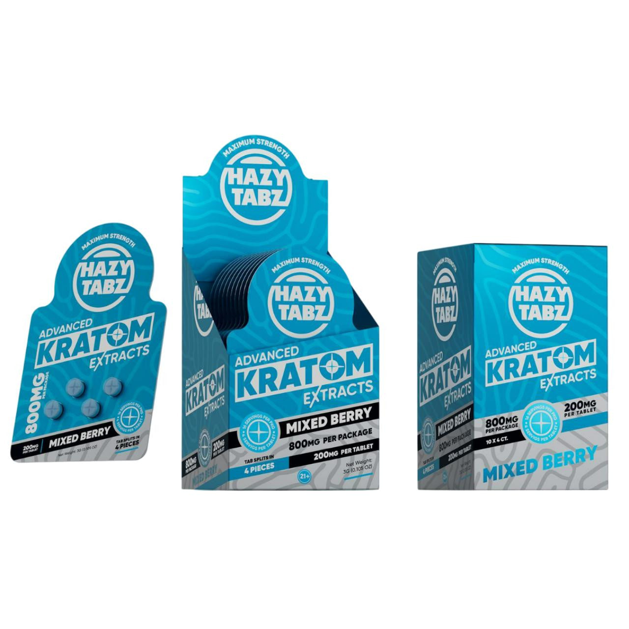 Hazy Tabz Advanced Kratom Extract Tablets 800MG 4CT - Wholesale Mitragynine
