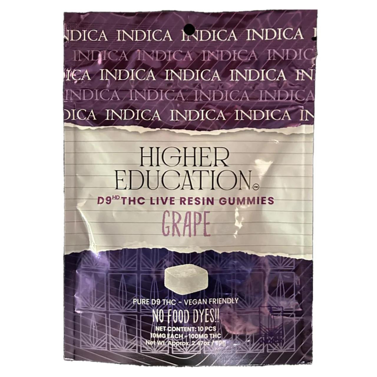 Higher Education D9 Live Resin Gummies 100MG - 10 Count Delta-9 THC
