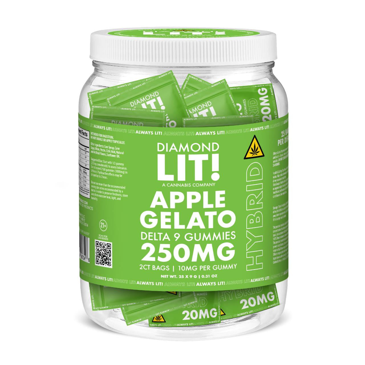 LIT THC D9 Gummies Jar 2PK-25CT