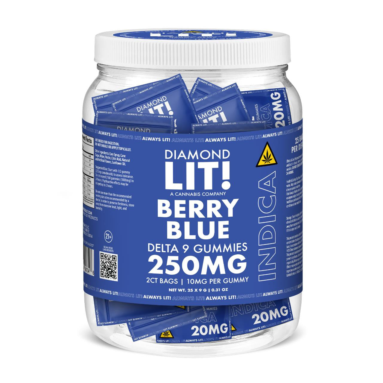 LIT THC D9 Gummies Jar 2PK-25CT