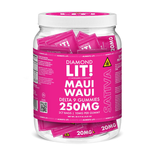 LIT THC D9 Gummies Jar 2PK-25CT
