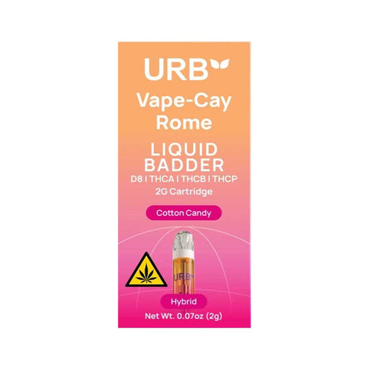 URB Vape-Cay Rome Liquid Badder Cartridge 2.2G - D8/THCA/THCB/THCP Blend (BOX OF 6)