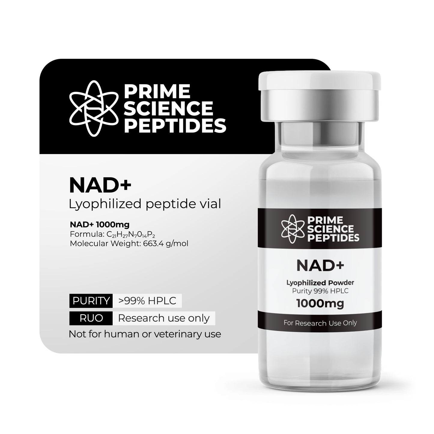NAD+ 1000mg-500mg | Purity 99% HPLC (10 Pack)