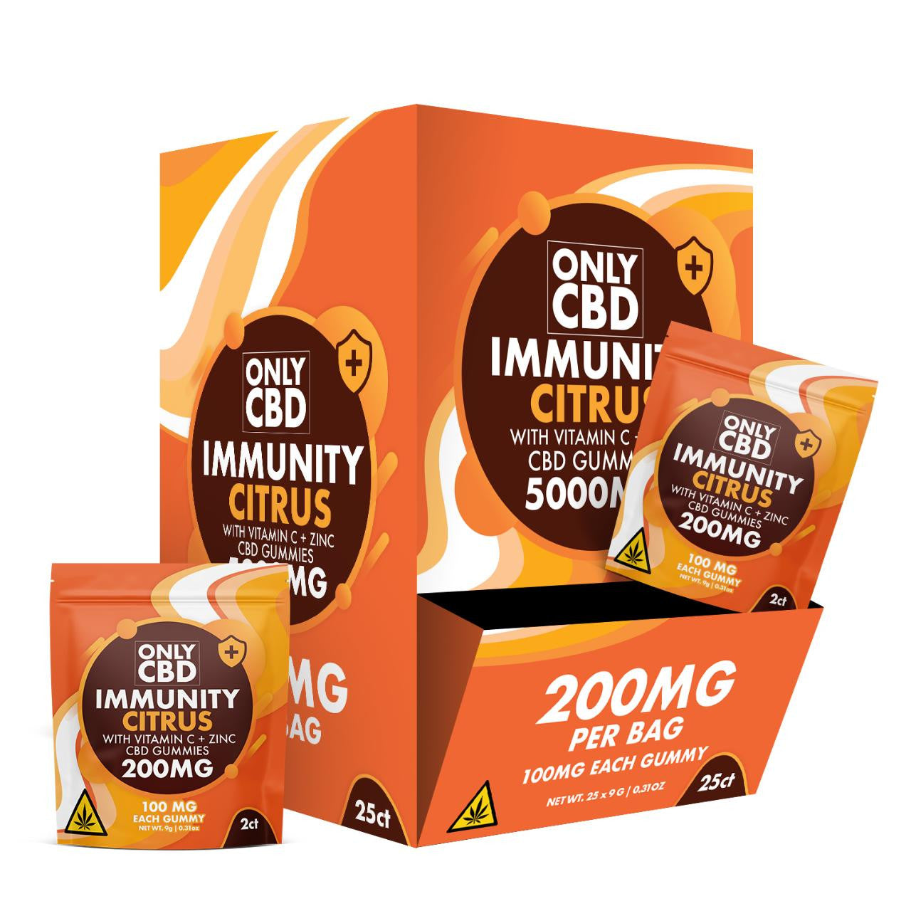 Only CBD Immunity Gummies 200mg - 25 Count Pack | Premium CBD Edibles