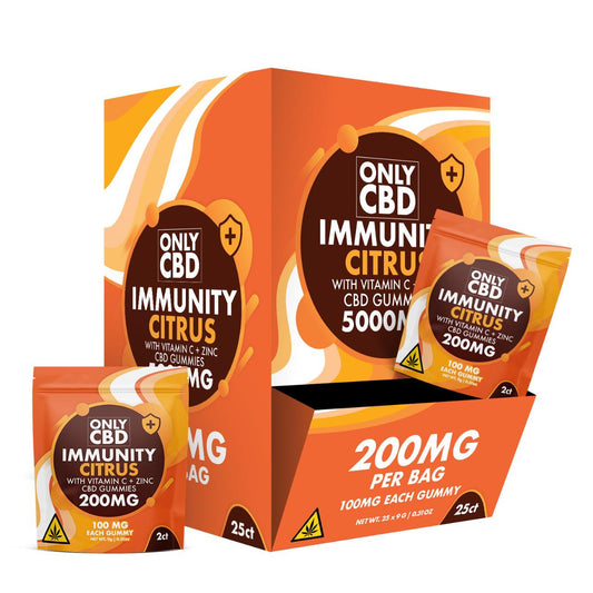 Only CBD Immunity Gummies 200mg - 25 Count Pack | Premium CBD Edibles