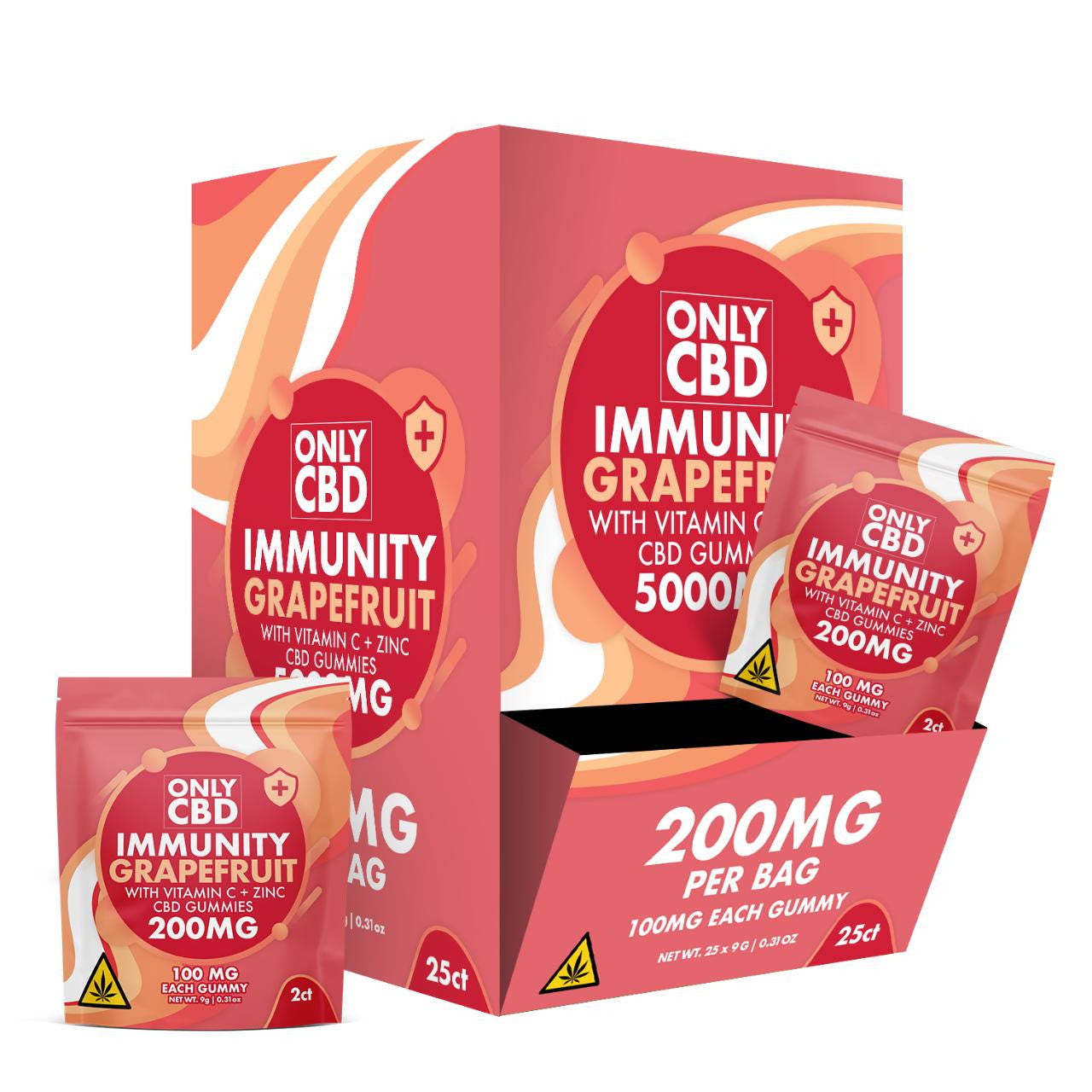 Only CBD Immunity Gummies 200mg - 25 Count Pack | Premium CBD Edibles