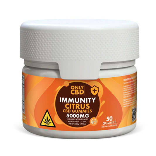 Only CBD Immunity Gummies 5000MG - 50 Count High Potency CBD Gummies