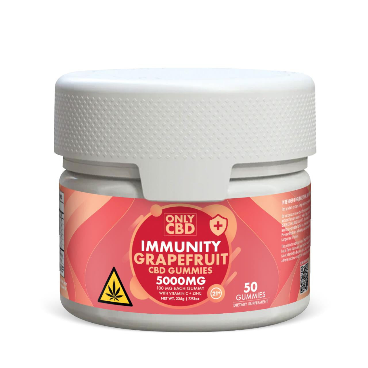 Only CBD Immunity Gummies 5000MG - 50 Count High Potency CBD Gummies
