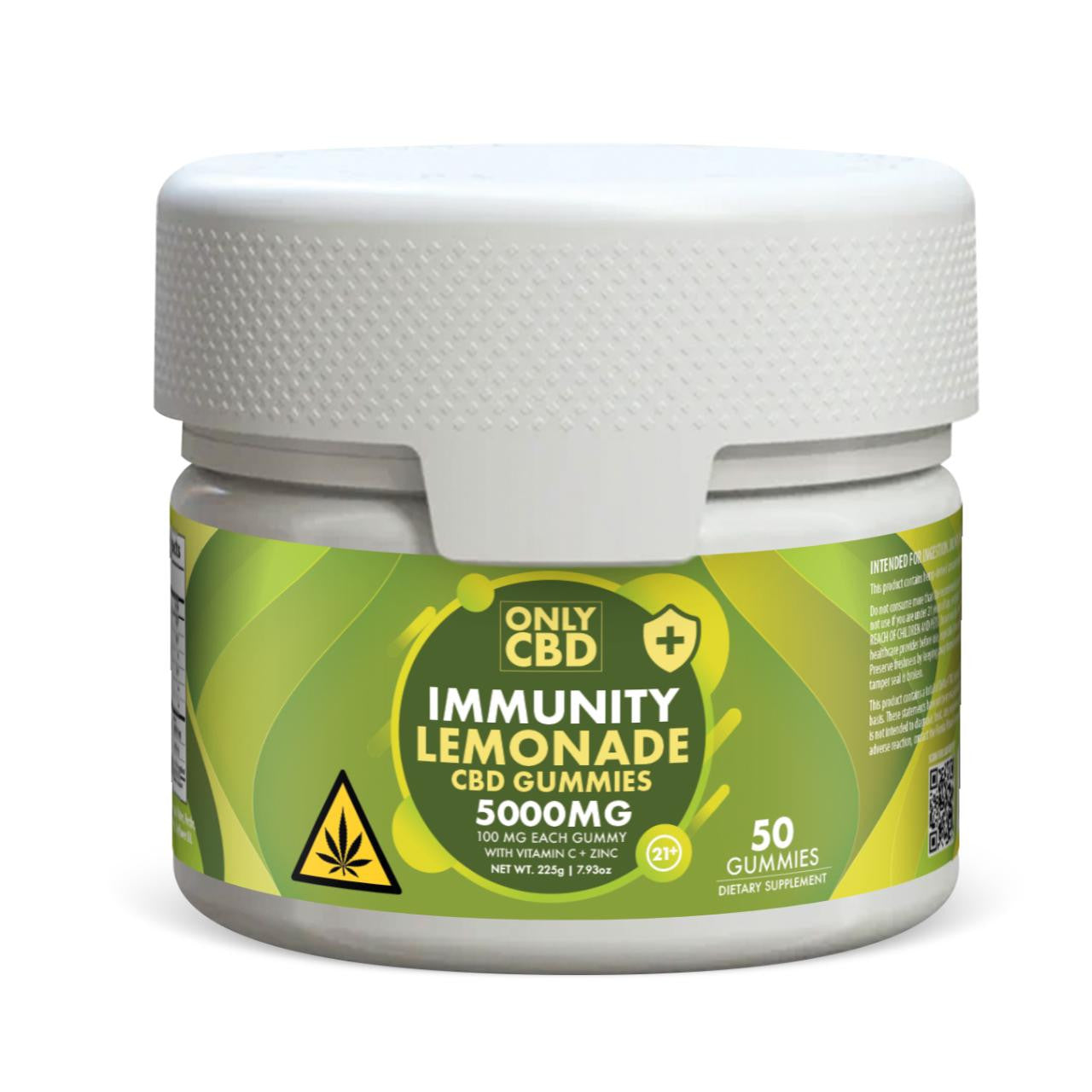 Only CBD Immunity Gummies 5000MG - 50 Count High Potency CBD Gummies