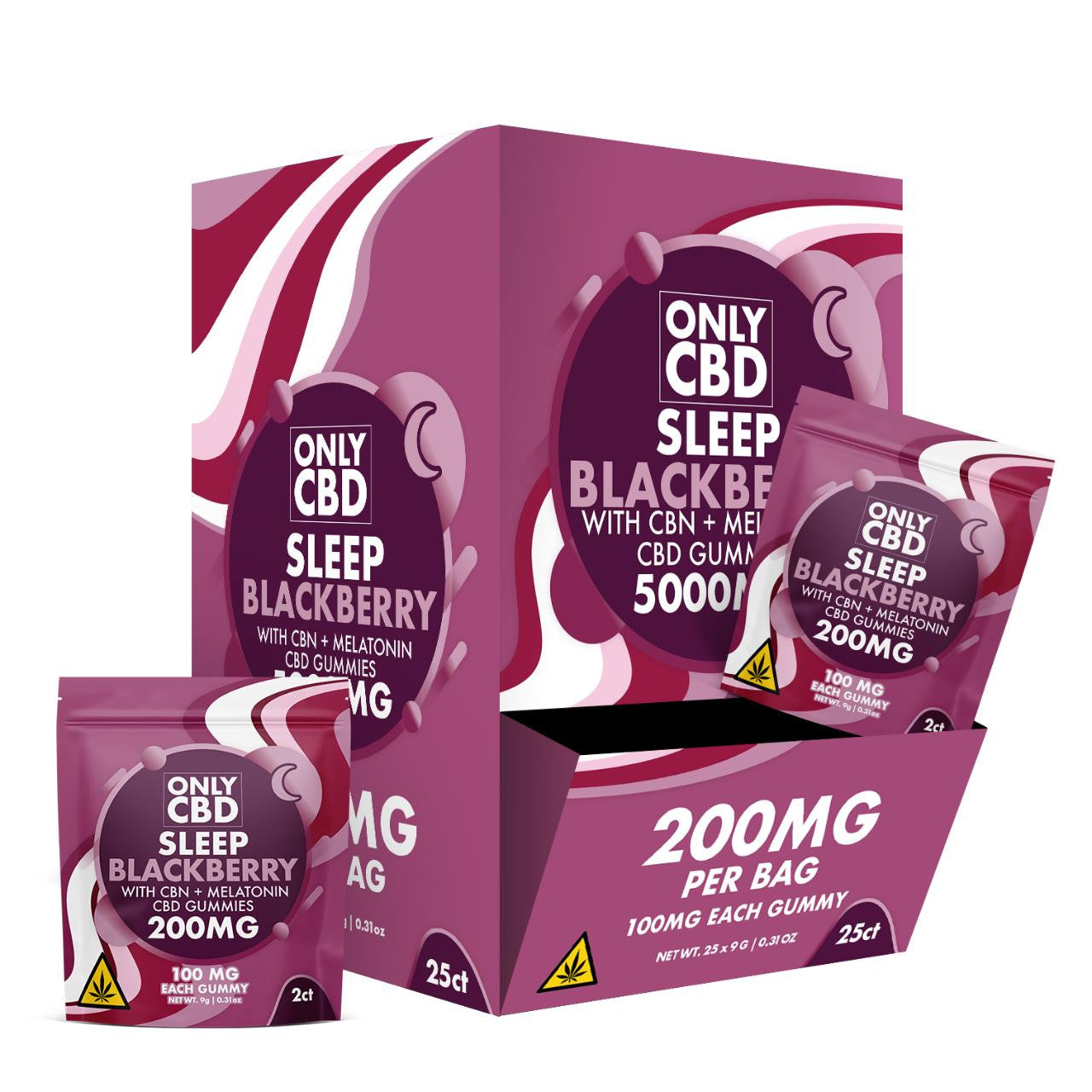 Only CBD Sleep Gummies 200mg - 25 Count Pack | Premium CBD Sleep Aid