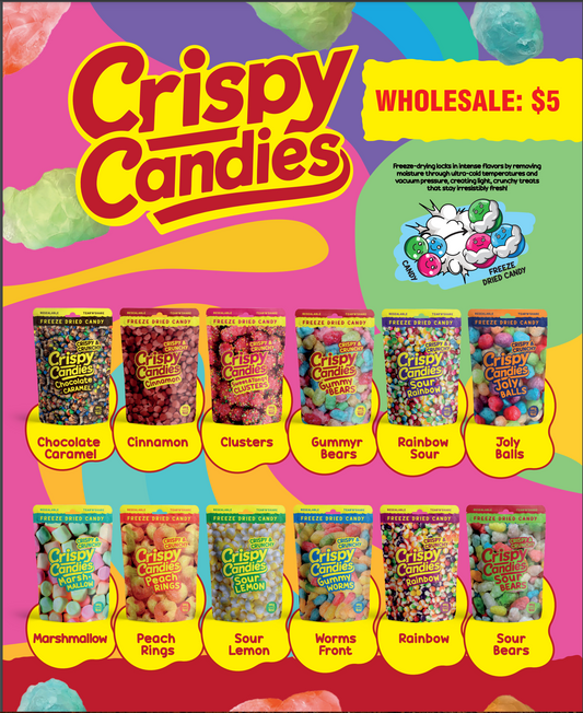 Crispy Candies Freeze Dried Candy( 5-Pack) - Wholesale Non-Infused Snacks