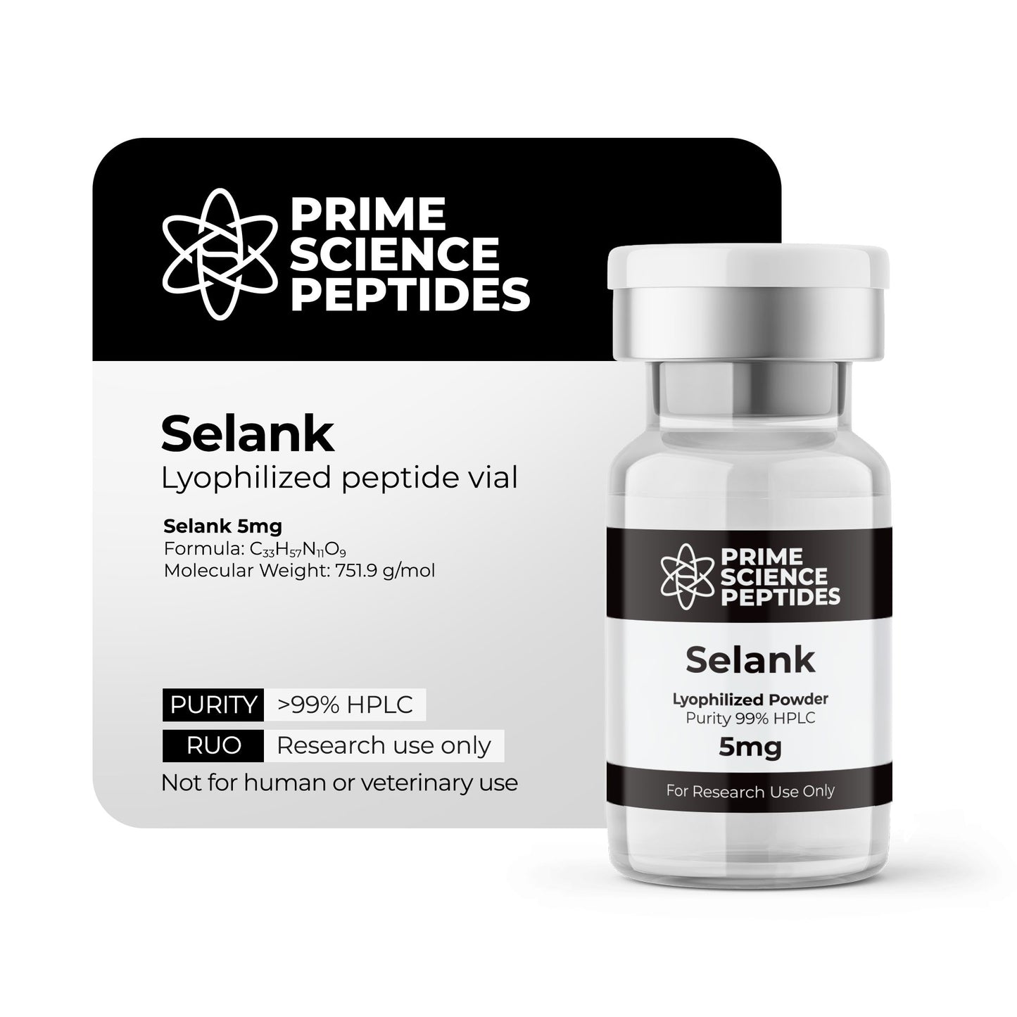 Selank 5mg-20mg | Purity 99% HPLC (10 Pack)