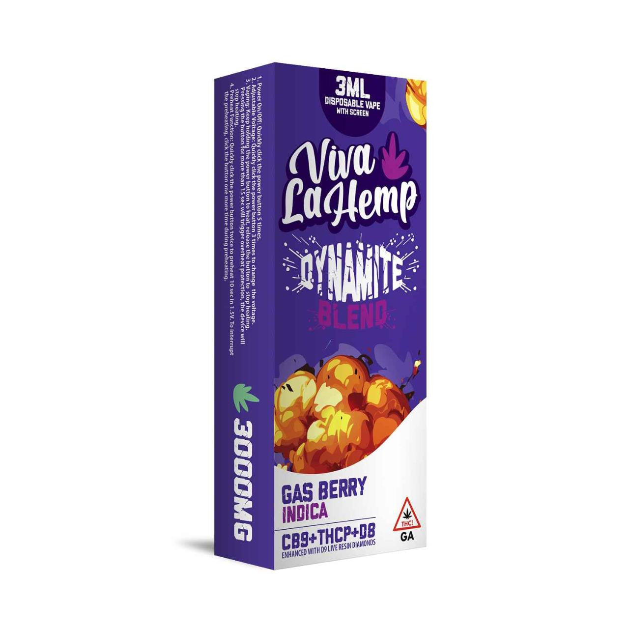 Viva La Hemp Dynamic Blend Disposable W/Screen 3ML