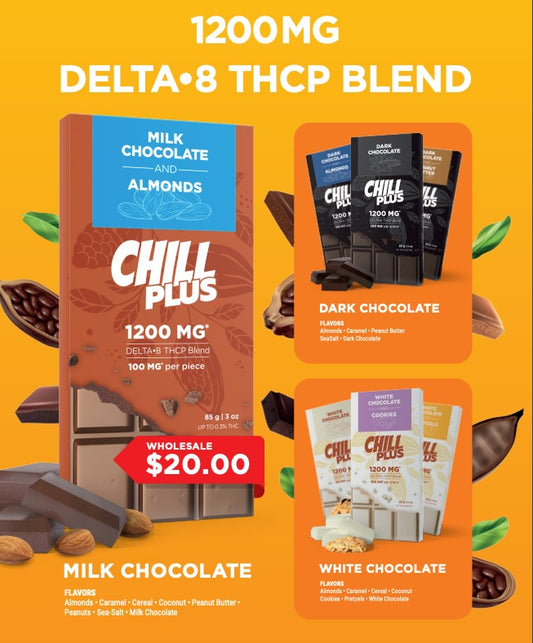 Chill Plus Dark Chocolate - D8, THCP 1200mg