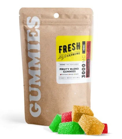 Fresh 3000mg HHC Cube Gummies - Fruity Blend | 30 Count 100mg Each